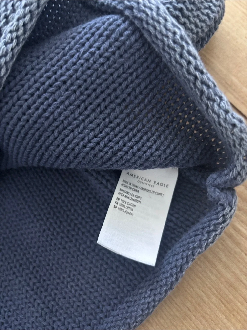 American Eagle Outfitters Slate Blue Knit Coastal Crop Crewneck Sweater XS